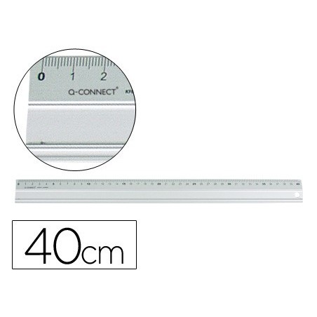 REGLA Q-CONNECT METALICA ALUMINIO 40 CM