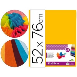 PAPEL SEDA LIDERPAPEL NARANJA 52X76 CM 18 GR -PAQUETE DE 25 HOJAS