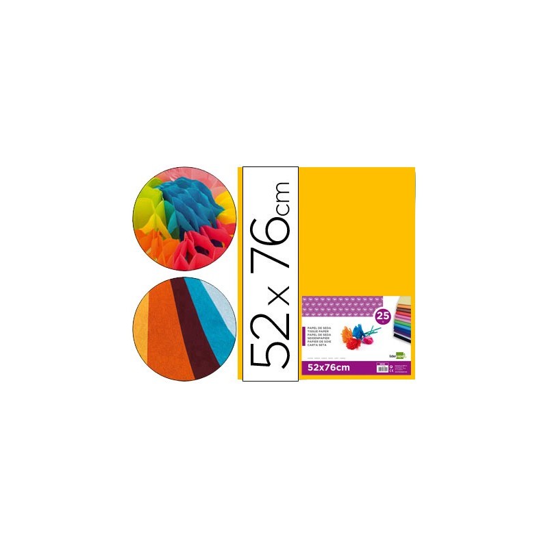 PAPEL SEDA LIDERPAPEL NARANJA 52X76 CM 18 GR -PAQUETE DE 25 HOJAS