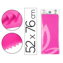 PAPEL SEDA LIDERPAPEL 52X76CM 18G/M2 BOLSA DE 5 HOJAS ROSA FUERTE