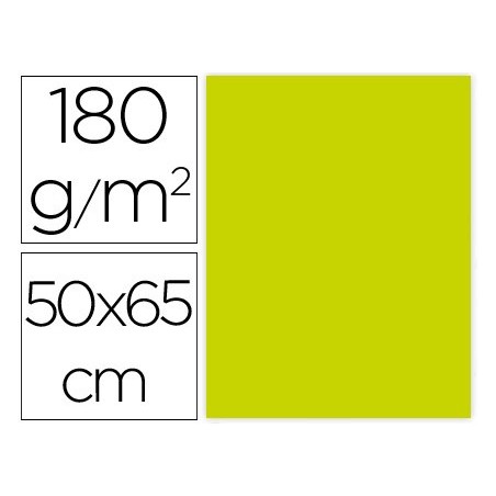 CARTULINA LIDERPAPEL 50X65 CM 180G/M2 VERDE PISTACHO PAQUETEDE 25
