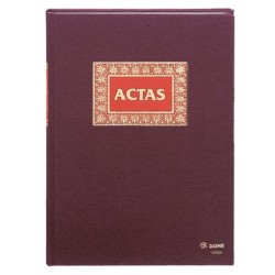 Libro actas Dohe - Folio natural - 100 g - 100 hojas - Color burdeos