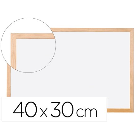 PIZARRA BLANCA Q-CONNECT MELAMINA MARCO DE MADERA 40X30 CM