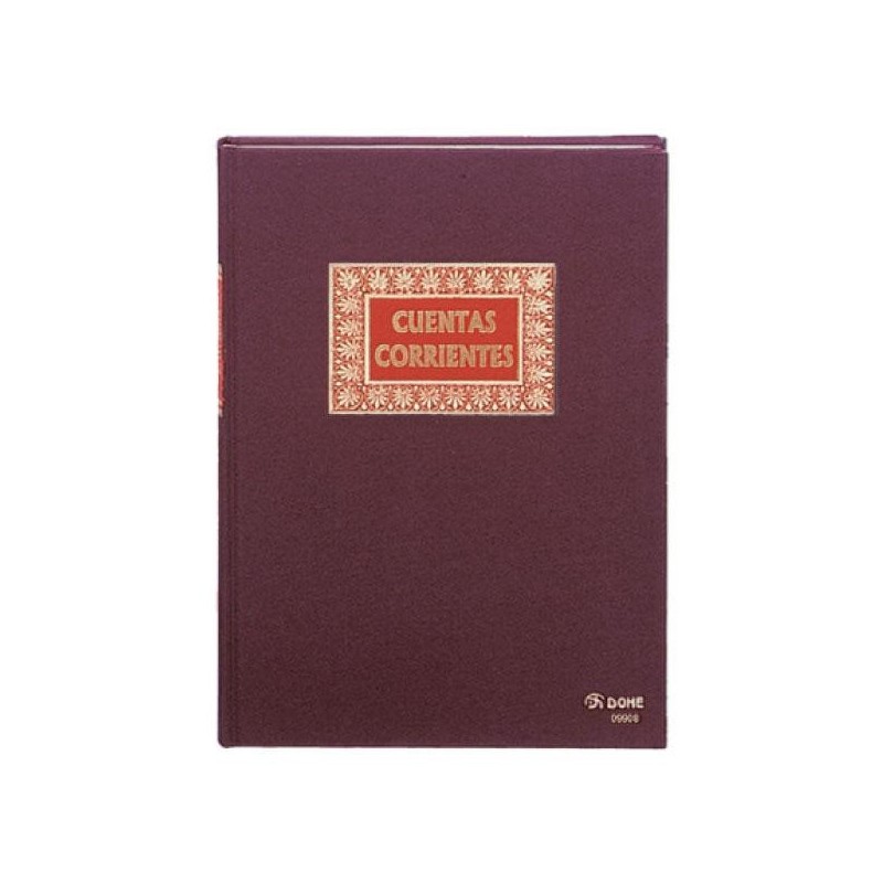 Libro cuentas corrientes Dohe - Folio natural - 100 g - 100 hojas - Color burdeos