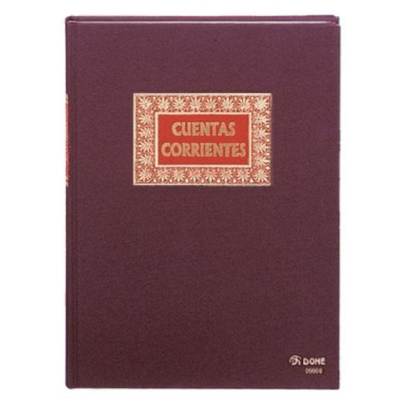 Libro cuentas corrientes Dohe - Folio natural - 100 g - 100 hojas - Color burdeos