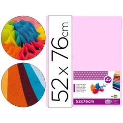 PAPEL SEDA LIDERPAPEL ROSA 52X76 CM 18 GR -PAQUETE DE 25 HOJAS