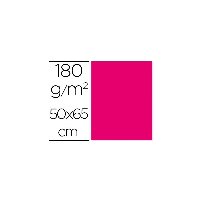 CARTULINA LIDERPAPEL 50X65 CM 180G/M2 FUCSIA PAQUETE DE 25