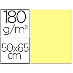 CARTULINA LIDERPAPEL 50X65 CM 180 GR AMARILLO MEDIO PAQUETE DE 25