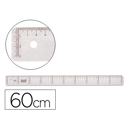 REGLA LIDERPAPEL PLASTICO CRISTAL 60 CM