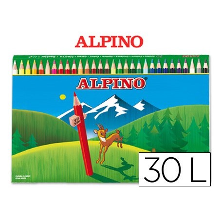 LAPICES DE COLORES ALPINO 659 CAJA DE 30 COLORES LARGOS