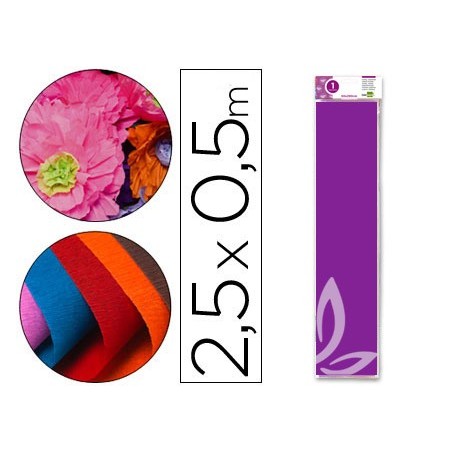 PAPEL CRESPON LIDERPAPEL 50 CM X 2.5M 34G/M2 VIOLETA