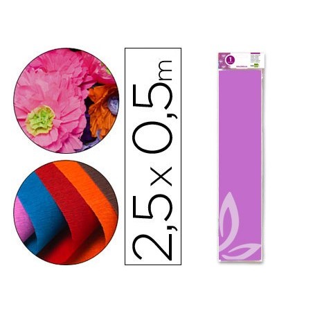 PAPEL CRESPON LIDERPAPEL 50 CM X 2.5M 34G/M2 LILA