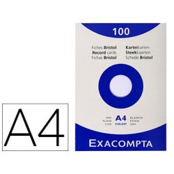 CARTULINA EXACOMPTA DIN A4 BLANCA 205 GRS PAQUETE DE 100 UNIDADES