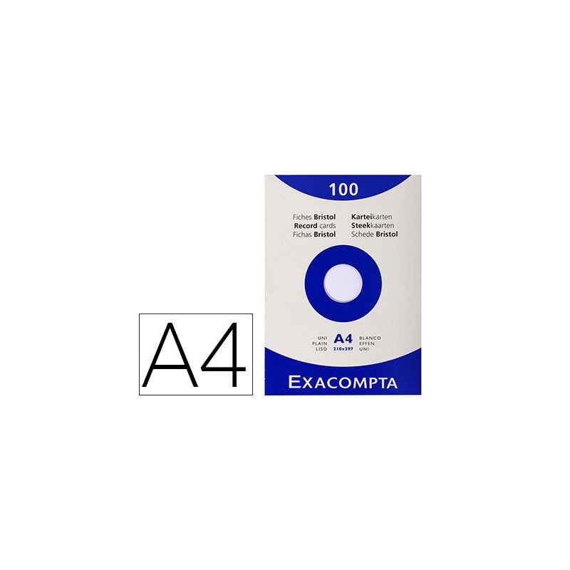 CARTULINA EXACOMPTA DIN A4 BLANCA 205 GRS PAQUETE DE 100 UNIDADES