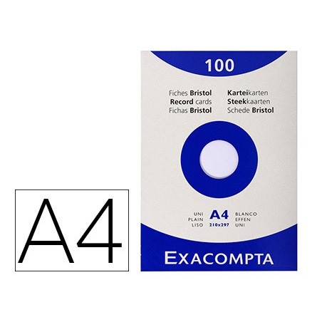 CARTULINA EXACOMPTA DIN A4 BLANCA 205 GRS PAQUETE DE 100 UNIDADES