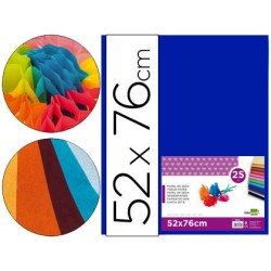 PAPEL SEDA LIDERPAPEL AZUL 52X76 CM 18 GR -PAQUETE DE 25 HOJAS