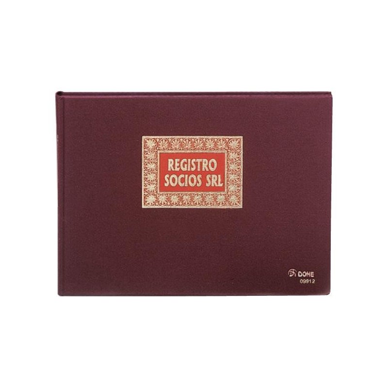 Libro registro de socios S.R.L Dohe - Folio apaisado - 100 g - 100 hojas - Color burdeos Libro registro de socios S.R.L Dohe - Folio apaisado - 100 g - 100 hojas - Color burdeos