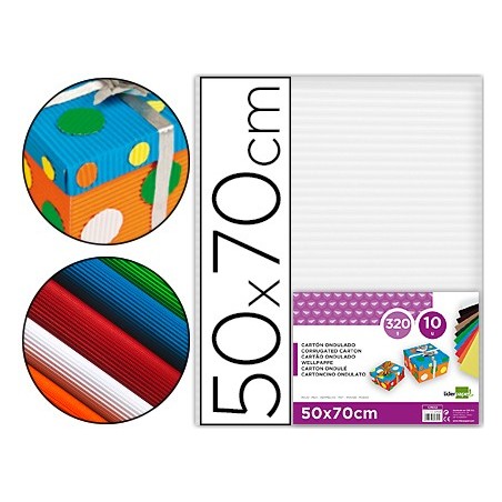CARTON ONDULADO LIDERPAPEL 50 X 70CM 320G/M2 BLANCO