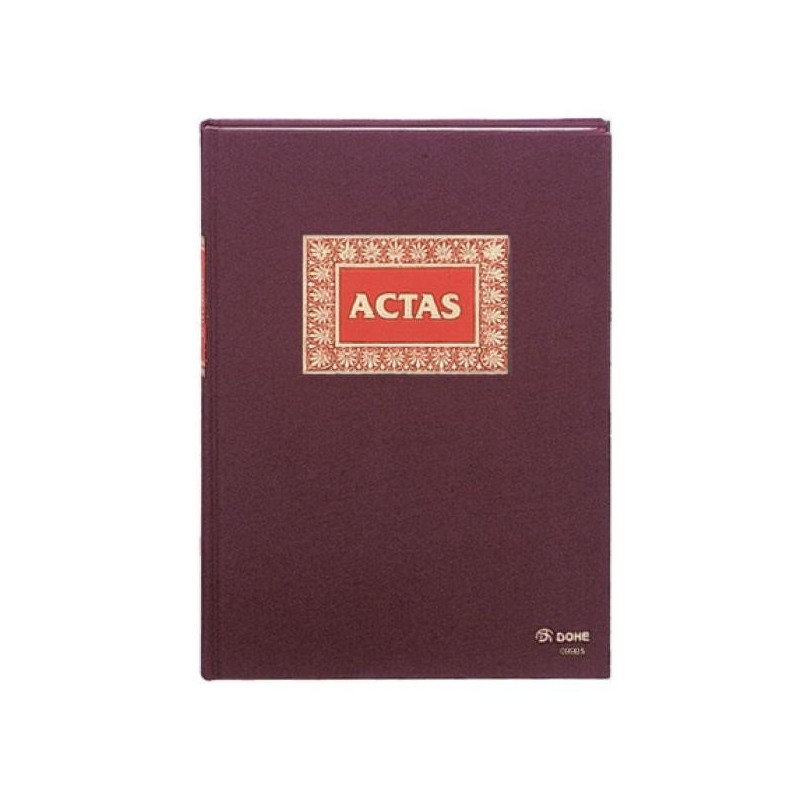 Libro actas Dohe - Folio natural - 100 g - 50 hojas - Color burdeos Libro actas Dohe - Folio natural - 100 g - 50 hojas - Color burdeos