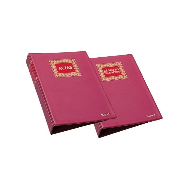 Libro actas con hojas intercambiables Dohe - A4 natural - 100 hojas - Color burdeos