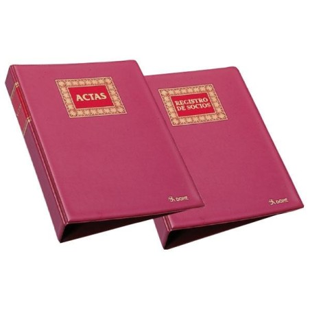 Libro actas con hojas intercambiables Dohe - A4 natural - 100 hojas - Color burdeos