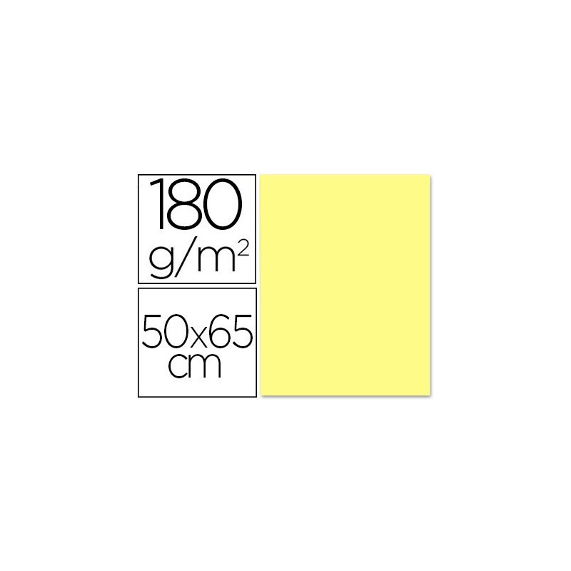 CARTULINA LIDERPAPEL 50X65 CM 180 GR AMARILLO MEDIO UNIDAD (PACK INDIVISIBLE 5 UDS)