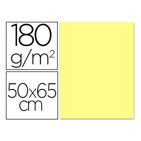 CARTULINA LIDERPAPEL 50X65 CM 180 GR AMARILLO MEDIO UNIDAD (PACK INDIVISIBLE 5 UDS)
