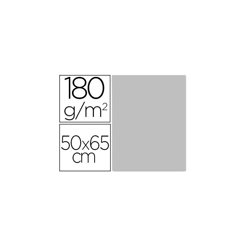 CARTULINA LIDERPAPEL 50X65 CM 180 GR GRIS UNIDAD (PACK INDIVISIBLE 5 UDS)