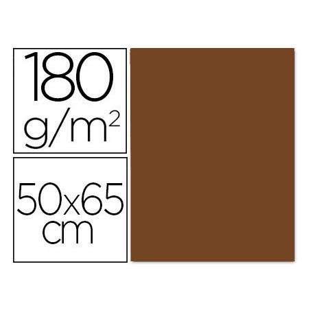 CARTULINA LIDERPAPEL 50X65 CM 180 GR MARRON ESCOLAR UNIDAD (PACK INDIVISIBLE 5 UDS)