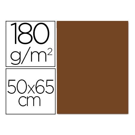 CARTULINA LIDERPAPEL 50X65 CM 180 GR MARRON PAQUETE DE 25