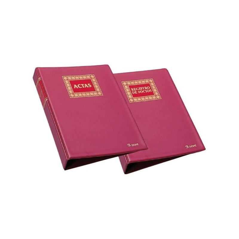 Libro registro de socios con hojas intercambiables Dohe - A4 natural - 100 hojas - Color burdeos