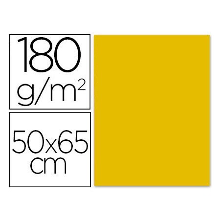 CARTULINA LIDERPAPEL 50X65 CM 180 GR ORO PAQUETE DE 25
