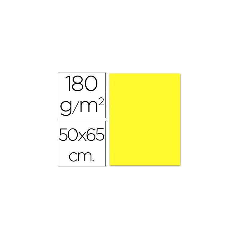 CARTULINA LIDERPAPEL 50X65 CM 180G/M2 AMARILLO (PACK INDIVISIBLE 5 UDS)