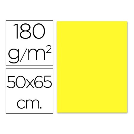 CARTULINA LIDERPAPEL 50X65 CM 180G/M2 AMARILLO (PACK INDIVISIBLE 5 UDS)
