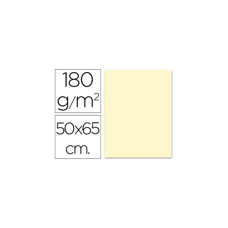 CARTULINA LIDERPAPEL 50X65 CM 180G/M2 CREMA (PACK INDIVISIBLE 5 UDS)
