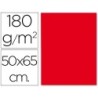 CARTULINA LIDERPAPEL 50X65 CM 180G/M2 ROJO NAVIDAD (PACK INDIVISIBLE 5 UDS)