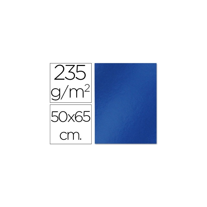 CARTULINA LIDERPAPEL 50X65 CM 235G/M2 METALIZADA AZUL
