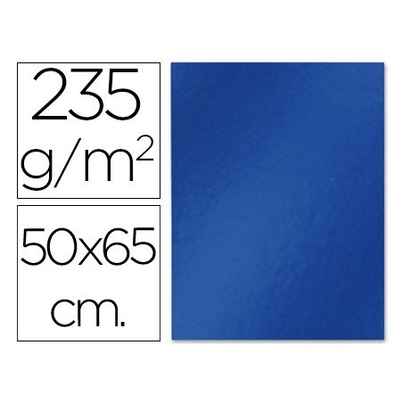 CARTULINA LIDERPAPEL 50X65 CM 235G/M2 METALIZADA AZUL