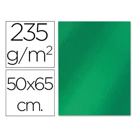 CARTULINA LIDERPAPEL 50X65 CM 235G/M2 METALIZADA VERDE