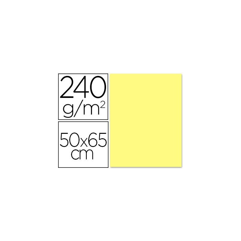 CARTULINA LIDERPAPEL 50X65 CM 240 G/M2 AMARILLO MEDIO (PACK INDIVISIBLE 5 UDS)