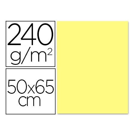 CARTULINA LIDERPAPEL 50X65 CM 240 G/M2 AMARILLO MEDIO (PACK INDIVISIBLE 5 UDS)
