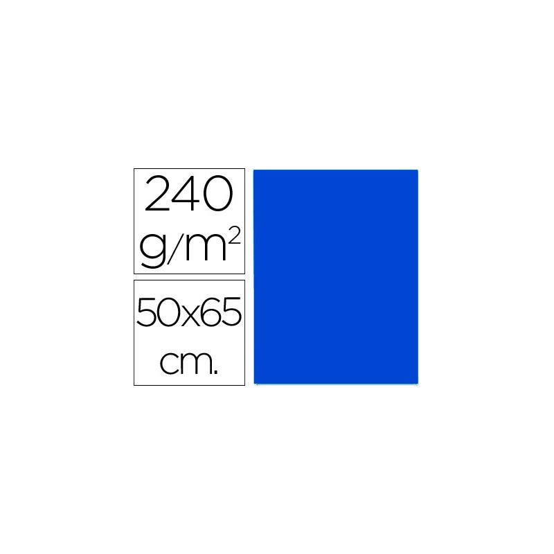 CARTULINA LIDERPAPEL 50X65 CM 240 G/M2 AZUL ZAFIRO (PACK INDIVISIBLE 5 UDS)