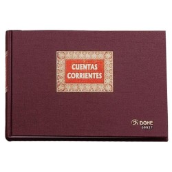 Libro cuentas corrientes Dohe - Cuarto natural - 100 g - 100 hojas - Color burdeos