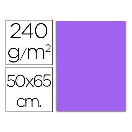 CARTULINA LIDERPAPEL 50X65 CM 240 G/M2 PURPURA (PACK INDIVISIBLE 5 UDS)