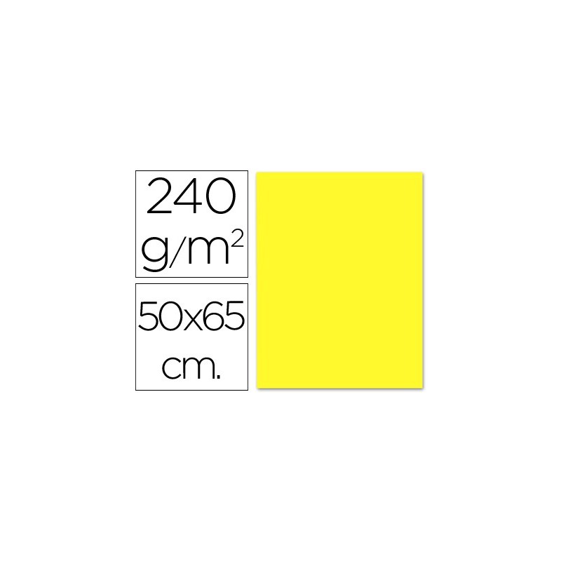 CARTULINA LIDERPAPEL 50X65 CM 240G/M2 AMARILLO (PACK INDIVISIBLE 5 UDS)