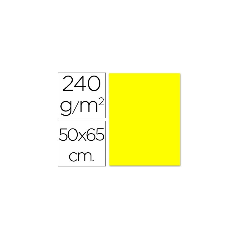 CARTULINA LIDERPAPEL 50X65 CM 240G/M2 AMARILLO LIMON (PACK INDIVISIBLE 5 UDS)