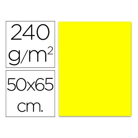 CARTULINA LIDERPAPEL 50X65 CM 240G/M2 AMARILLO LIMON (PACK INDIVISIBLE 5 UDS)