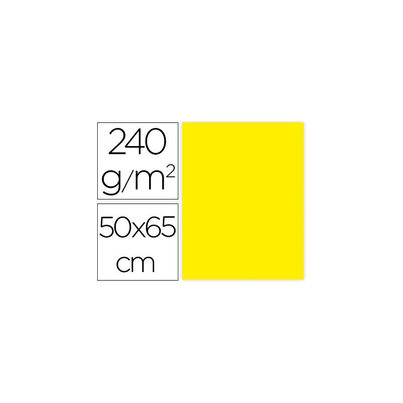 CARTULINA LIDERPAPEL 50X65 CM 240G/M2 AMARILLO LIMON PAQUETE DE 25 UNIDADES