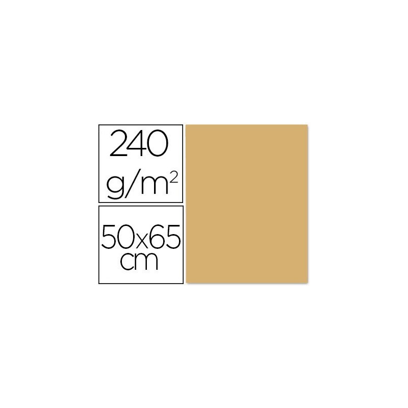 CARTULINA LIDERPAPEL 50X65 CM 240G/M2 AVELLANA PAQUETE DE 25 UNIDADES