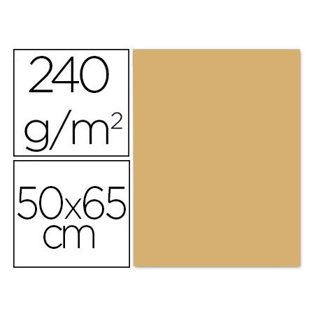 CARTULINA LIDERPAPEL 50X65 CM 240G/M2 AVELLANA PAQUETE DE 25 UNIDADES